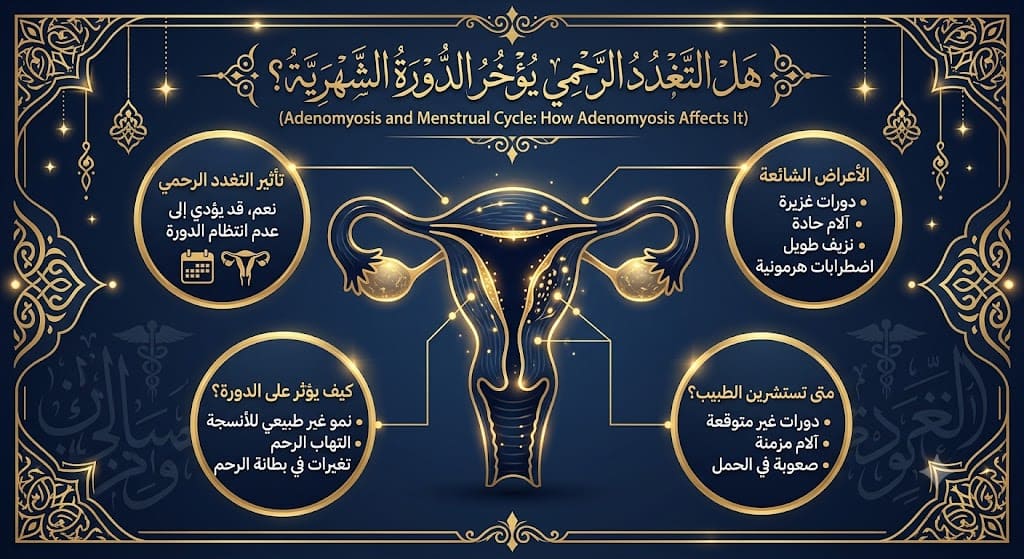 هل التغدد الرحمي يؤخر الدورة الشهرية؟ 1 هل التغدد الرحمي يؤخر الدورة الشهرية؟