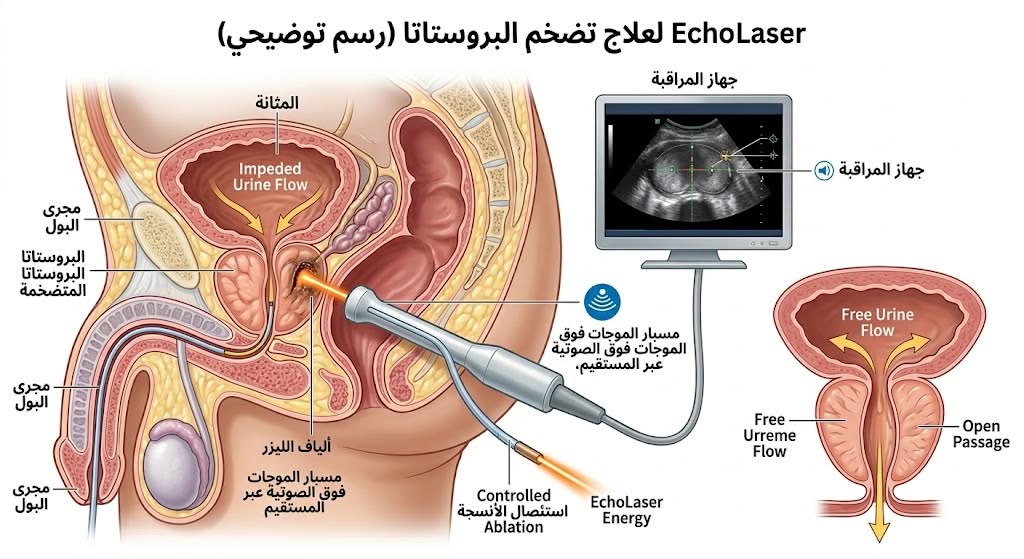 هل يمكن استخدام الايكوليزر لعلاج البروستاتا؟
