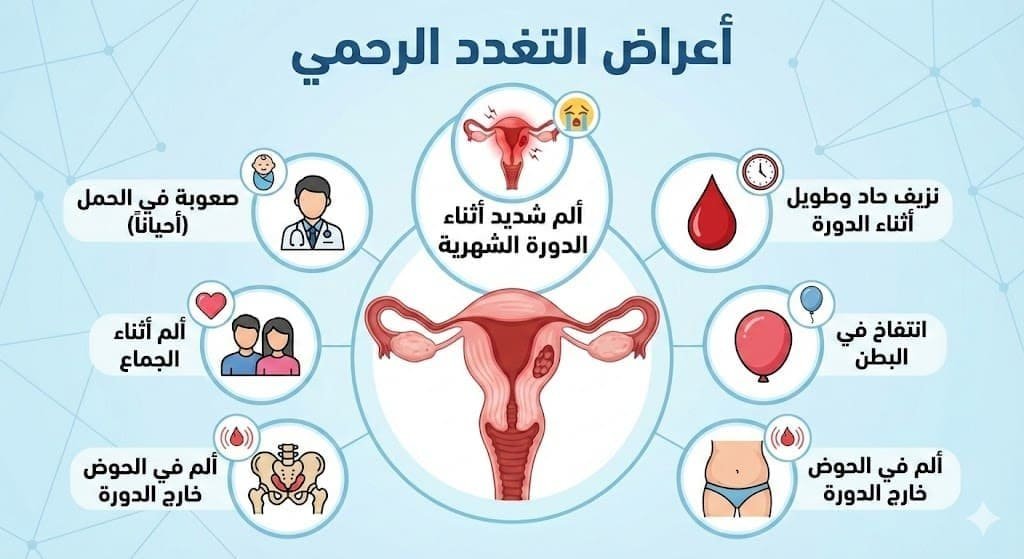 أعراض التغدد الرحمي