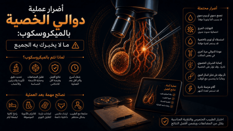 أضرار عملية دوالي الخصية بالميكروسكوب