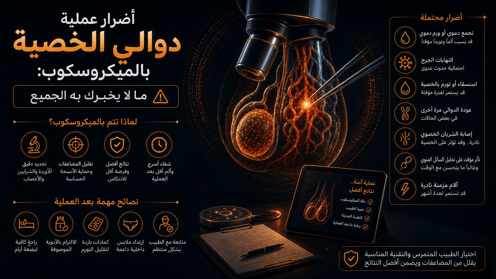 أضرار عملية دوالي الخصية بالميكروسكوب: ما لا يخبرك به الجميع 2 أضرار عملية دوالي الخصية بالميكروسكوب