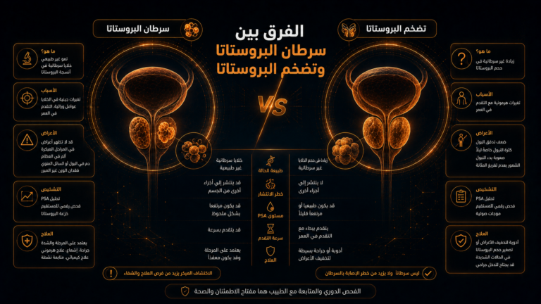 الفرق بين سرطان البروستاتا وتضخم البروستاتا