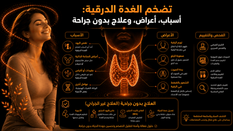 تضخم الغدة الدرقية: أسباب، أعراض، وعلاج بدون جراحة