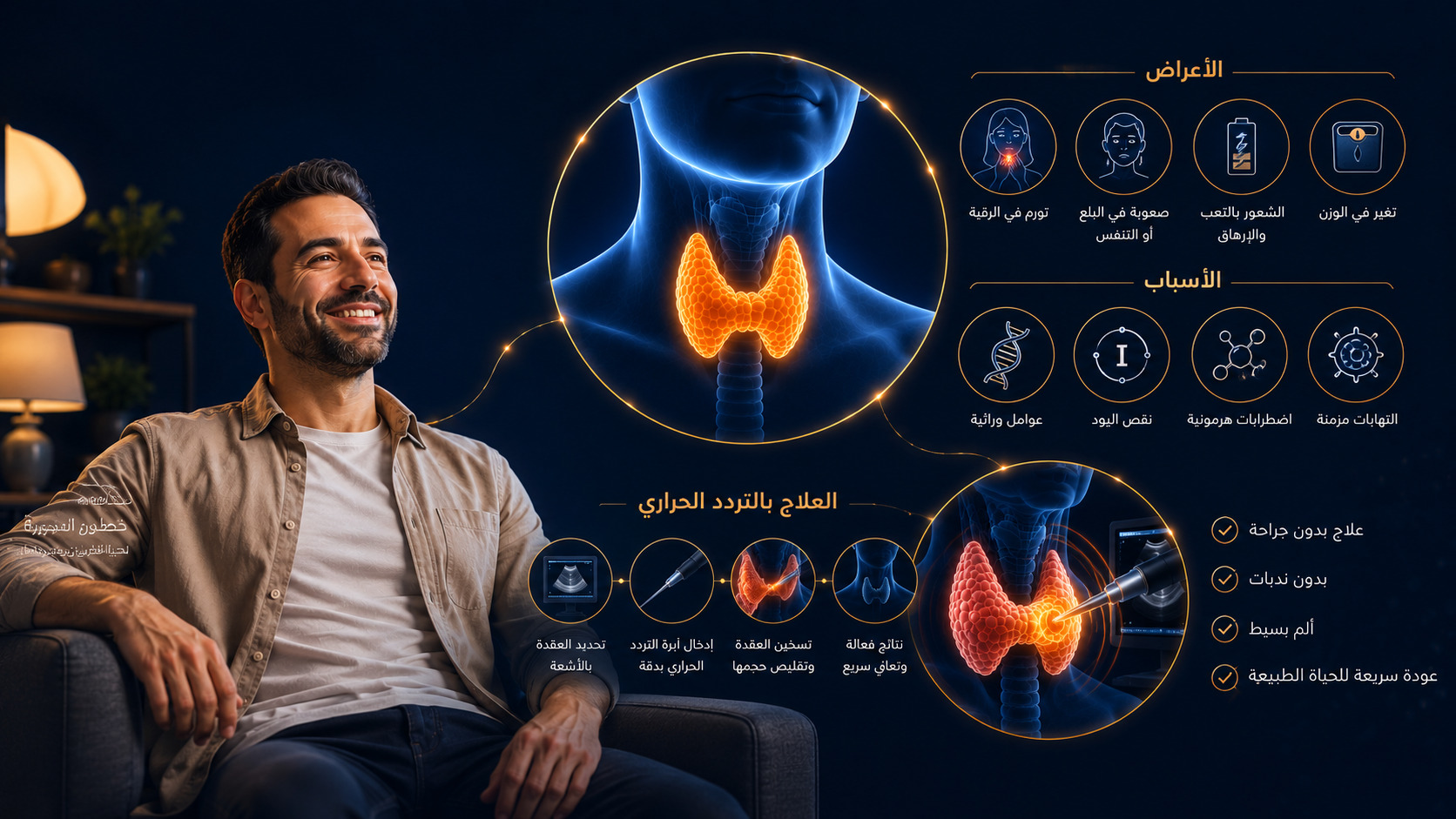 خطورة تضخم الغدة الدرقية: أعراض، أسباب، والعلاج بالتردد الحراري 2 خطورة تضخم الغدة الدرقية