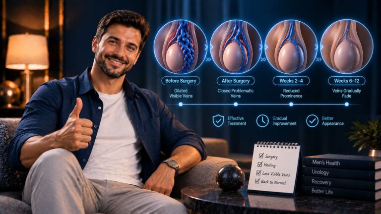 متى تختفي العروق بعد عملية دوالي الخصية؟