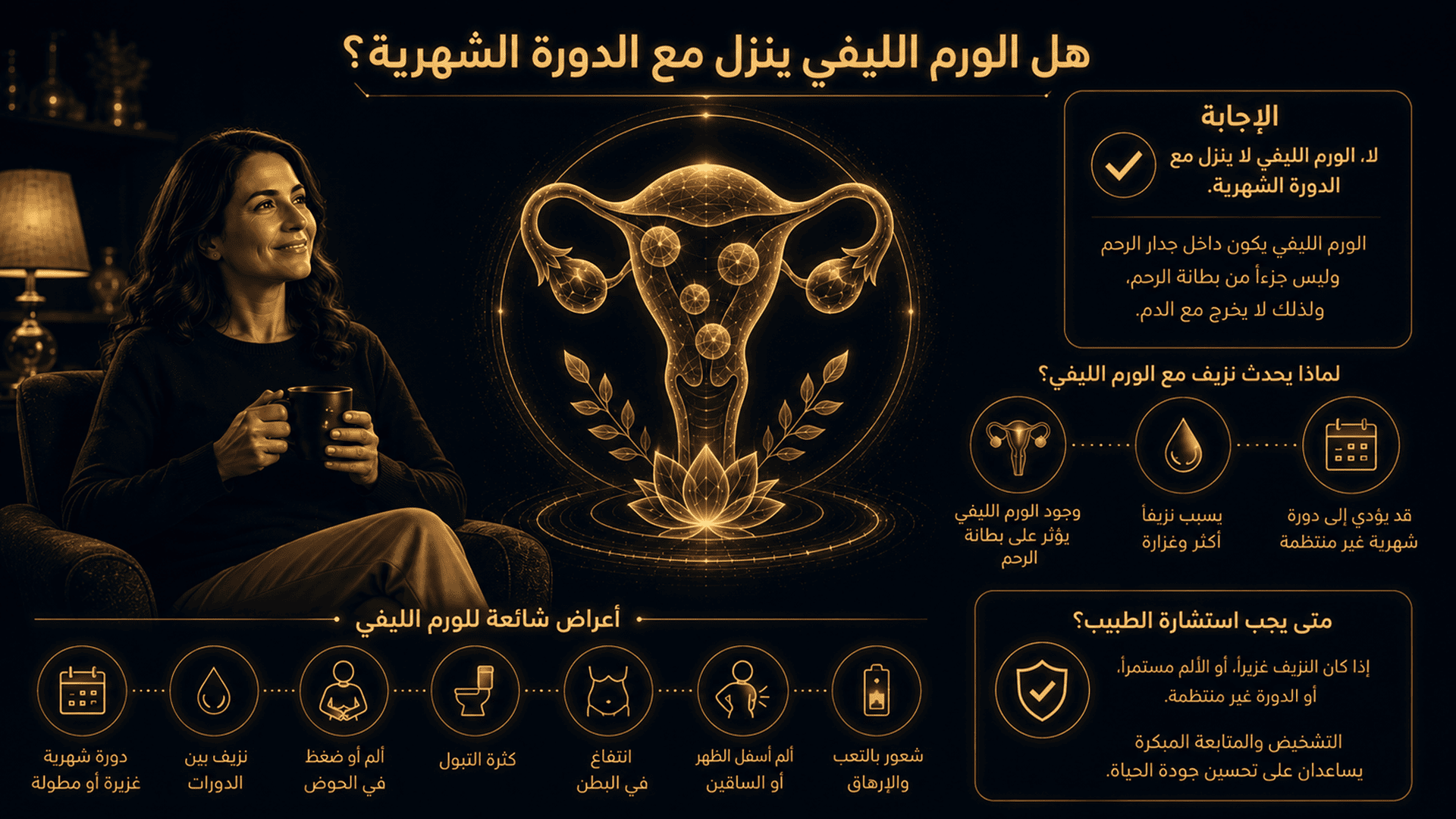 هل الورم الليفي ينزل مع الدورة؟ 2 هل الورم الليفي ينزل مع الدورة؟